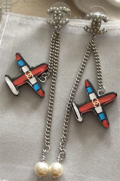 chanel airplane earrings